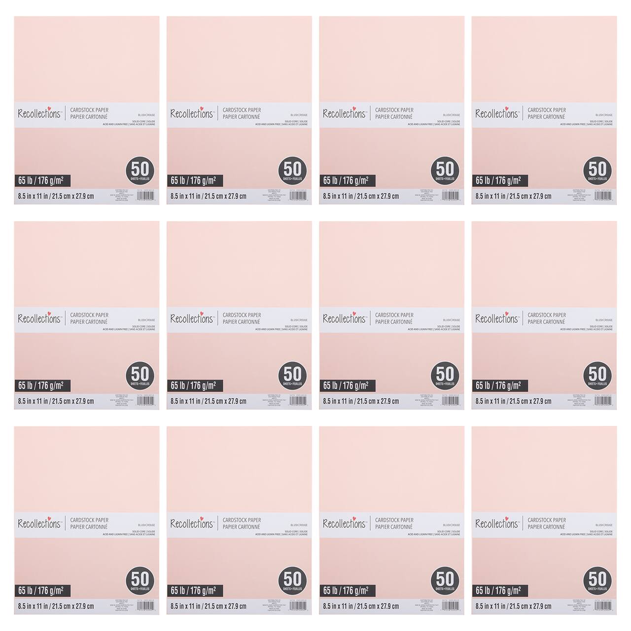 12 Packs: 50 ct. (600 total) Roses 8.5" x 11" Cardstock Paper by Recollections™
